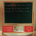 Blackboard with lines